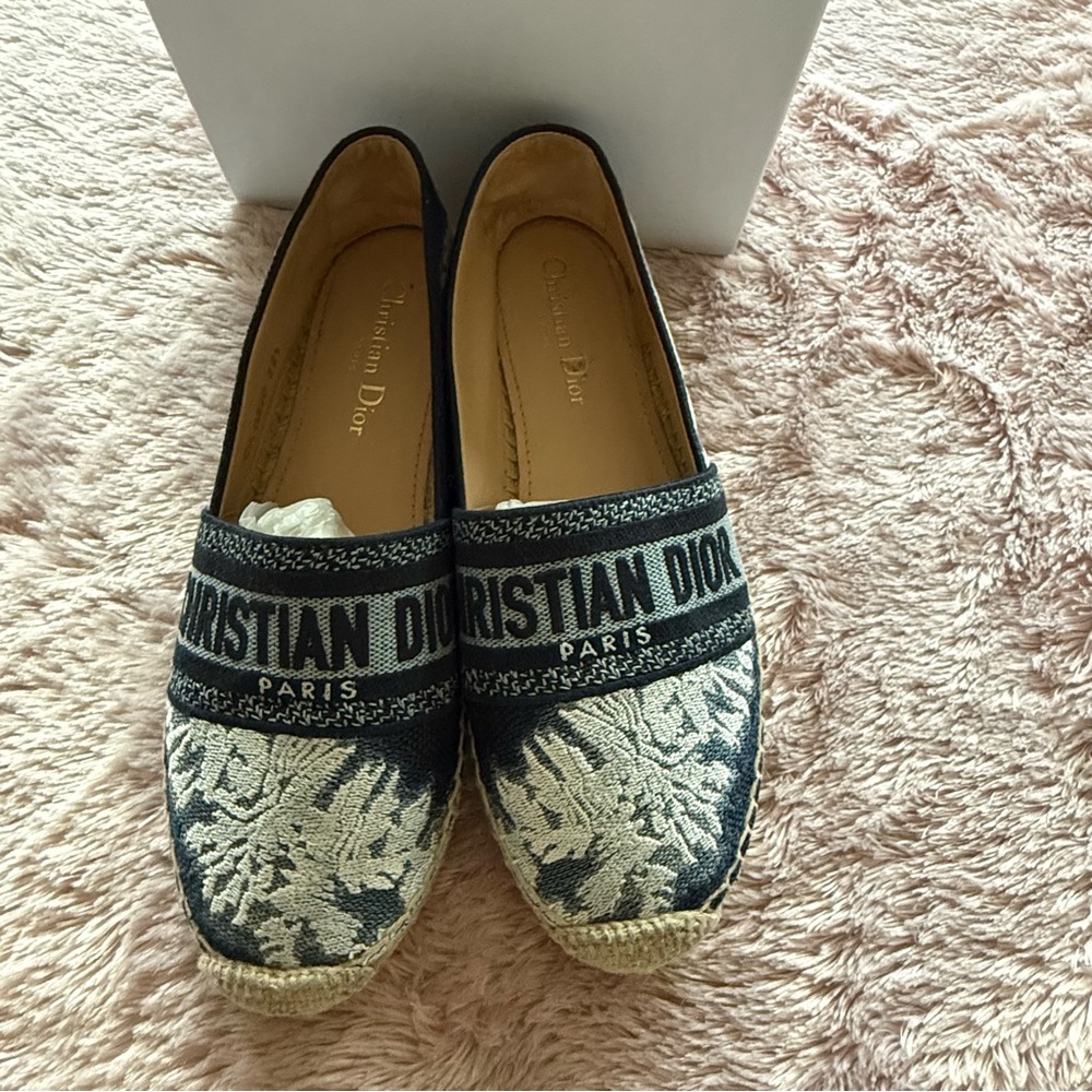 Dior Blue and White Espadrilles